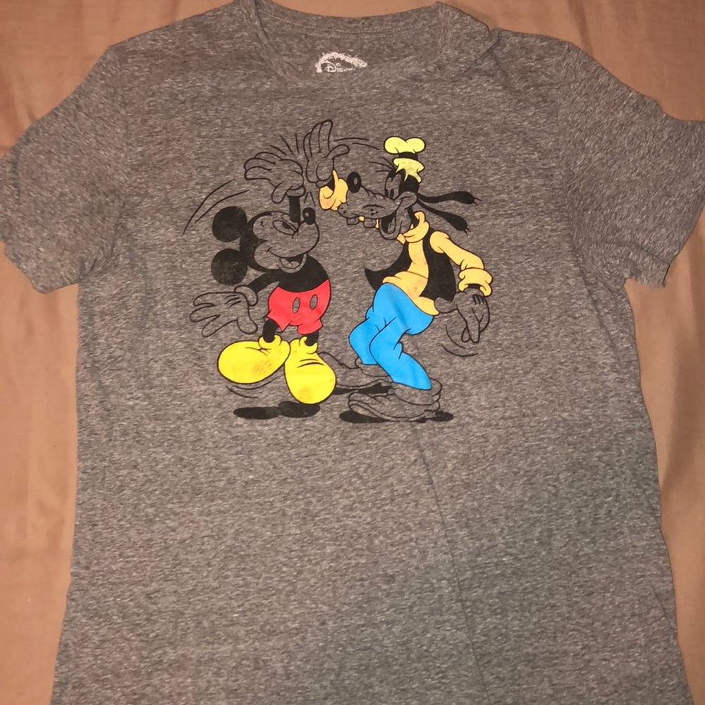 Gray Mickey and Goofy Disney Shirt